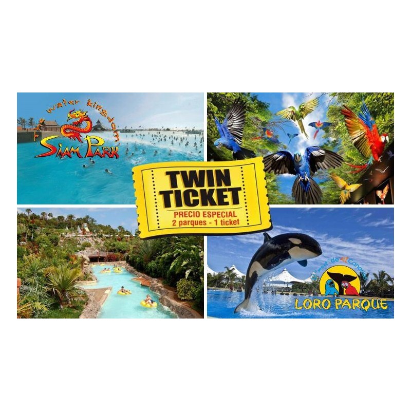 Siam Park and Loro Park Tenerife – twin ticket