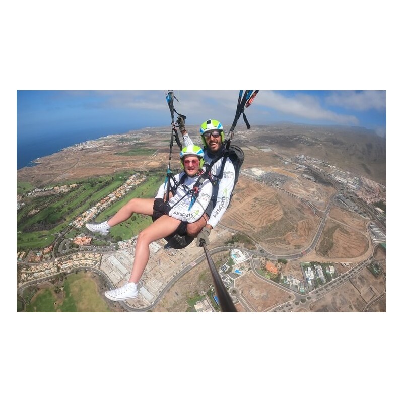 Paragliding Tenerife volcanic landscape view