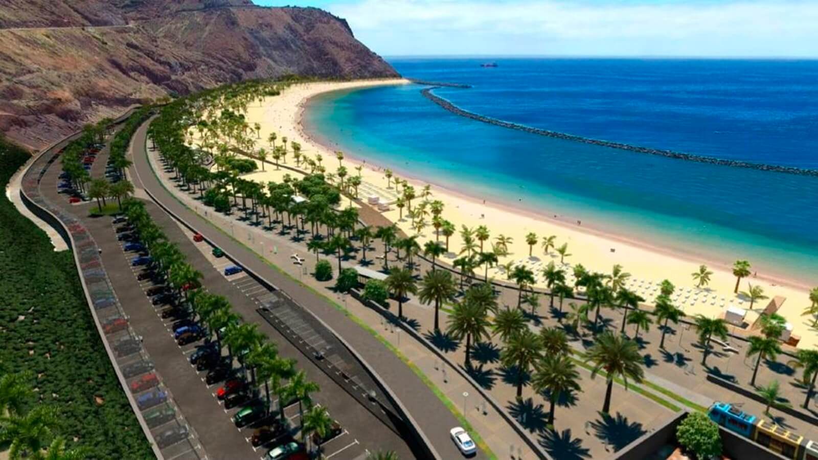 Santa Cruz en Playa de Las Teresitas op Tenerife